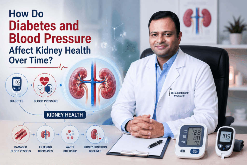 kidney effect by bp and diabetic